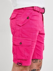 Joe Browns Pink Belted Relaxed Fit Cargo Shorts - Image 3 of 5