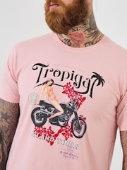 Joe Browns Pink 100% Cotton Pin-Up Motorbike Graphic T-Shirt - Image 2 of 5