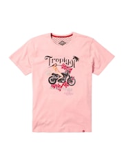 Joe Browns Pink 100% Cotton Pin-Up Motorbike Graphic T-Shirt - Image 5 of 5
