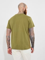 Joe Browns Green 100% Cotton Tiger Head Graphic Short Sleeve T-Shirt - Image 4 of 5