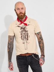 Joe Browns Cream 100% Cotton Sketchy Motorbike Graphic Short Sleeve T-Shirt - Image 6 of 7