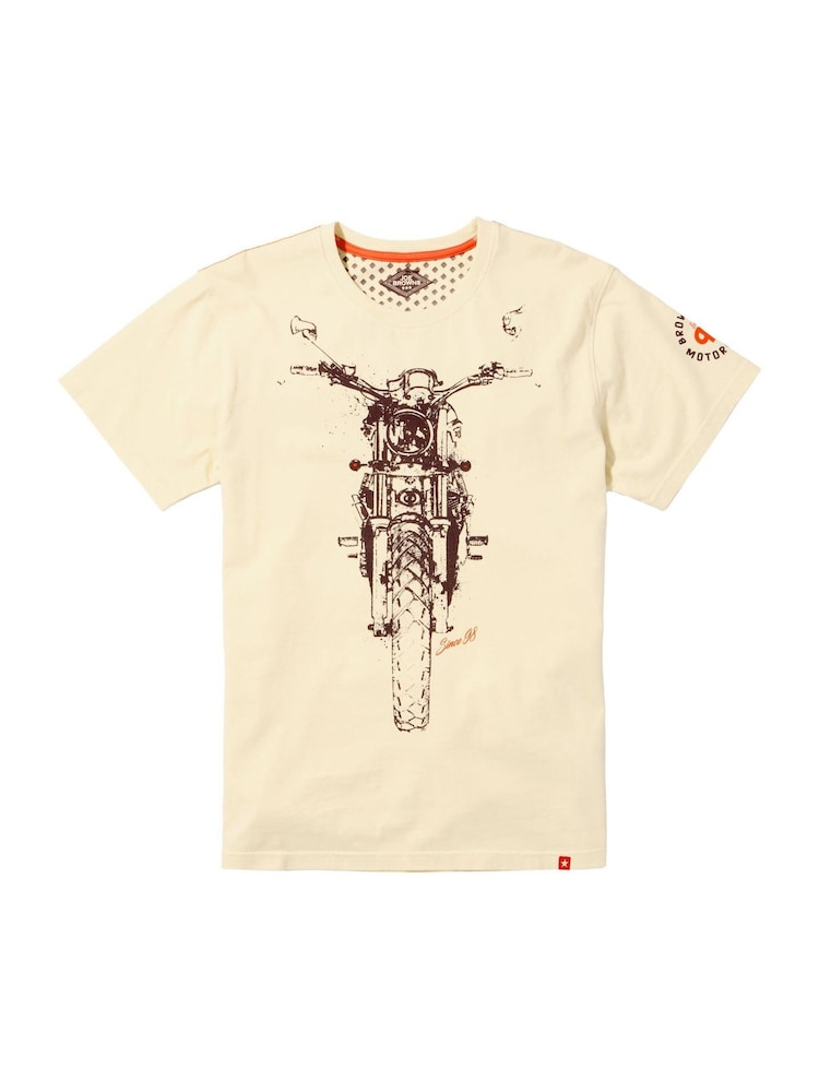 Joe Browns Cream 100% Cotton Sketchy Motorbike Graphic Short Sleeve T-Shirt - Image 7 of 7