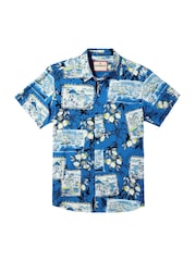 Joe Browns Blue Postcard Print Summer Holiday Short Sleeve Shirt - Image 5 of 5