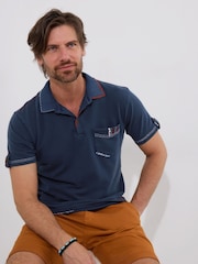 Joe Browns Contrast Stitch Chest Pocket Pique Polo Shirt - Bild 1 von 5