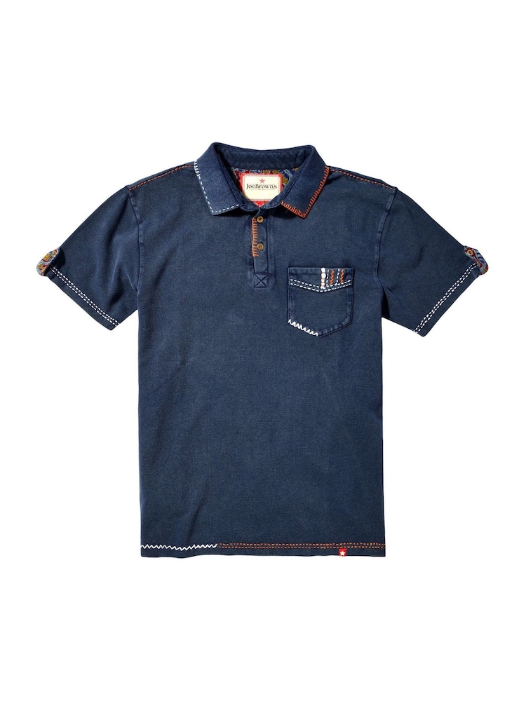 Joe Browns Contrast Stitch Chest Pocket Pique Polo Shirt - Bild 5 von 5