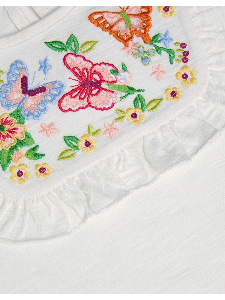 Monsoon Embroidered Yoke Butterfly 100% Cotton T-Shirt - صورة 3 من 3