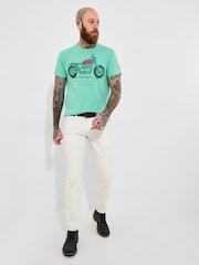 Joe Browns Blue 100% Cotton Motorbike Graphic Short Sleeve T-Shirt - Image 1 of 6