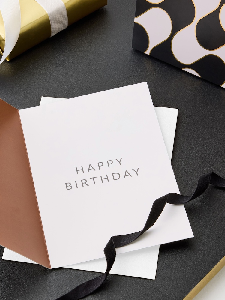 Blue/White Geometric Birthday Gift Bag and Card Set - Image 2 of 4