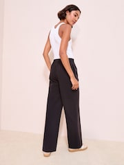 Friends Like These Black Crinkle Jersey Wide Leg Trousers - Image 5 of 5