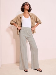 Friends Like These Navy Crinkle Jersey Wide Leg Trousers - Image 3 of 4