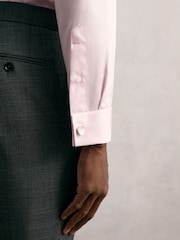Reiss Pink Remote Double Cuff Slim-Fit Cotton-Sateen Shirt - Image 5 of 8