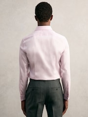 Reiss Pink Remote Double Cuff Slim-Fit Cotton-Sateen Shirt - Image 6 of 8