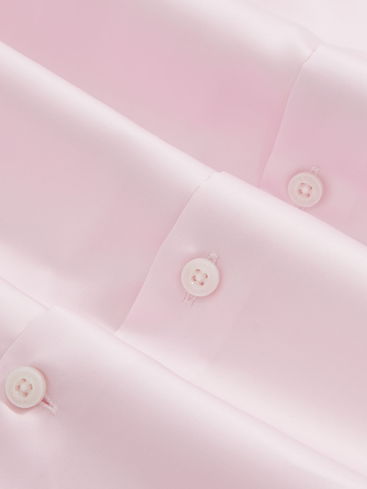 Reiss Pink Remote Double Cuff Slim-Fit Cotton-Sateen Shirt - Image 8 of 8