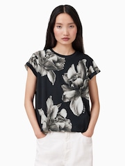 AllSaints Black Anna 100% Cotton T-Shirt - Image 1 of 7