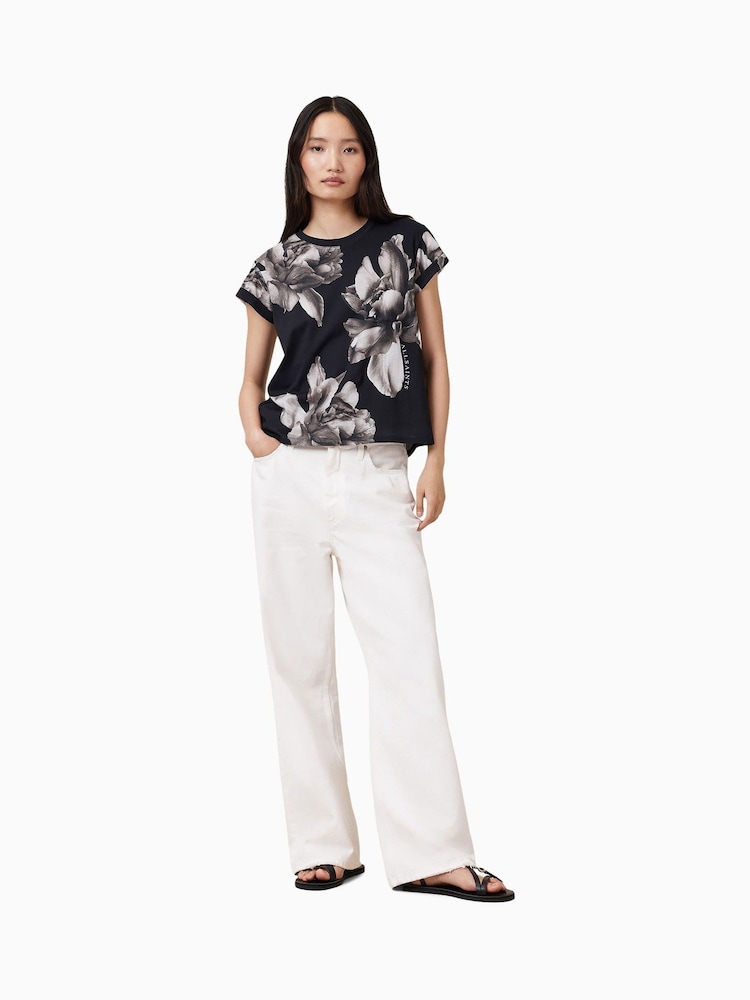 AllSaints Black Anna 100% Cotton T-Shirt - Image 5 of 7