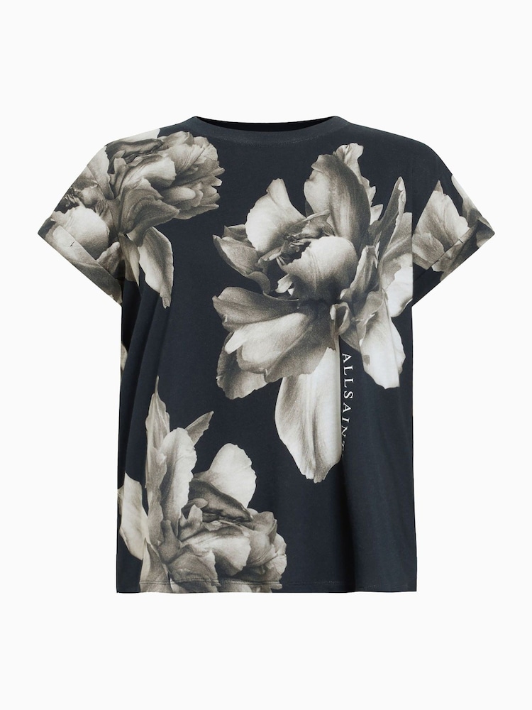 AllSaints Black Anna 100% Cotton T-Shirt - Image 7 of 7