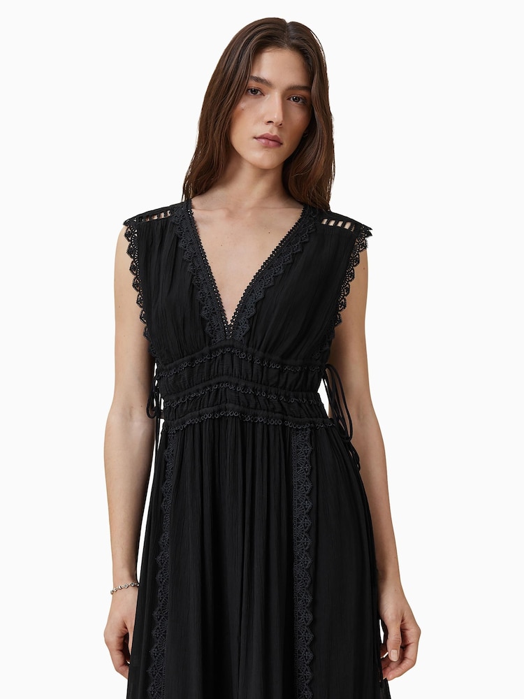 AllSaints Black Xanthe Dress - Image 1 of 7