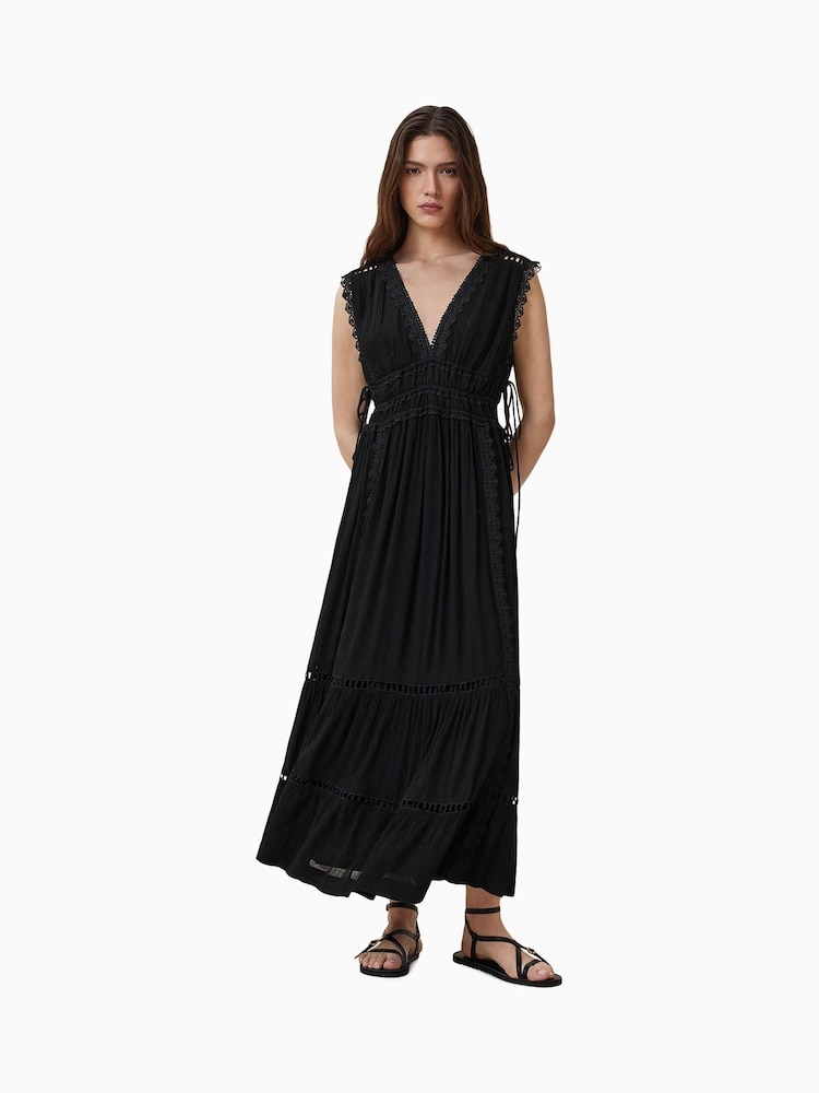 AllSaints Black Xanthe Dress - Image 3 of 7