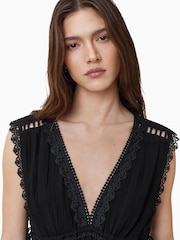 AllSaints Black Xanthe Dress - Image 4 of 7