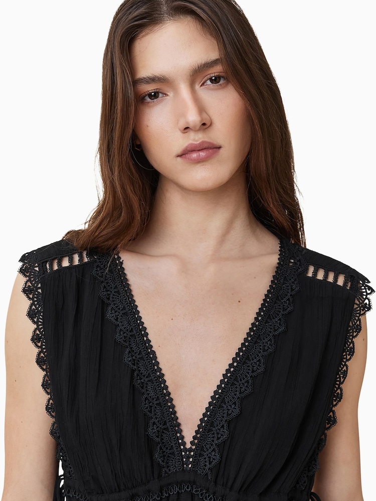 AllSaints Black Xanthe Dress - Image 4 of 7