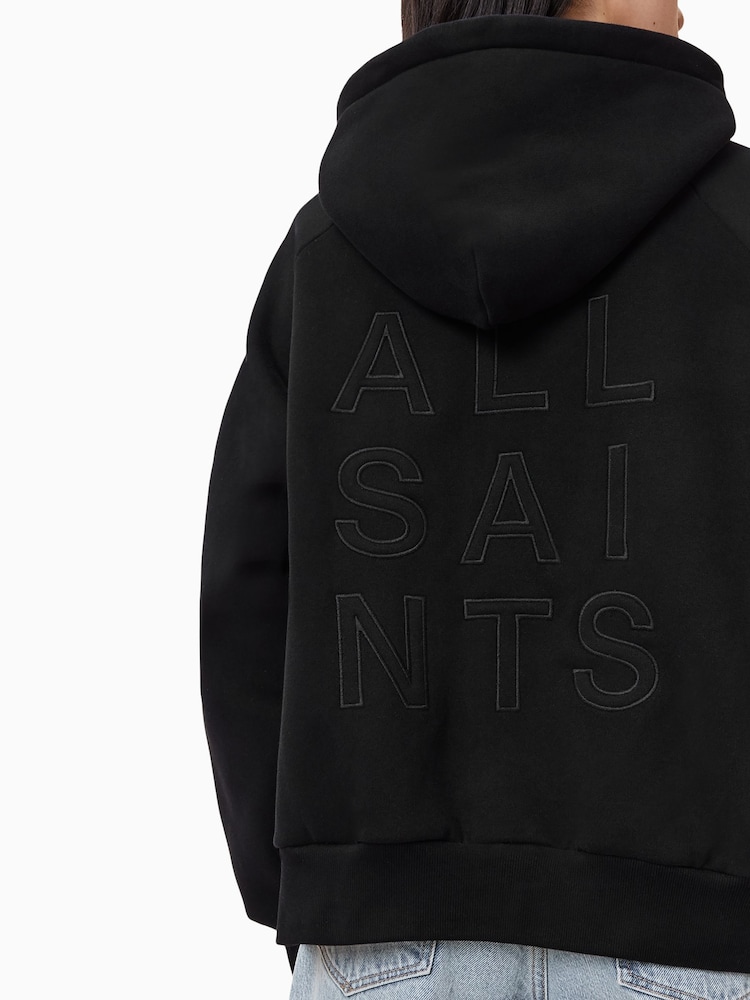 AllSaints Black Stacks Talon Hoodie - Image 2 of 8 AllSaints Black Stacks Talon Hoodie - Image 2 of 8