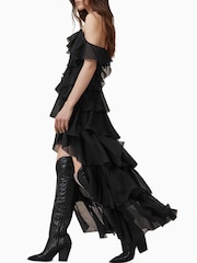 AllSaints Black Sienna Dress - Image 6 of 8