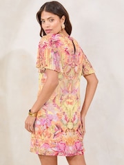 Rosa estampado - Vestido recto plisado con estampado floral de Lipsy - Imagen 4 de 4
