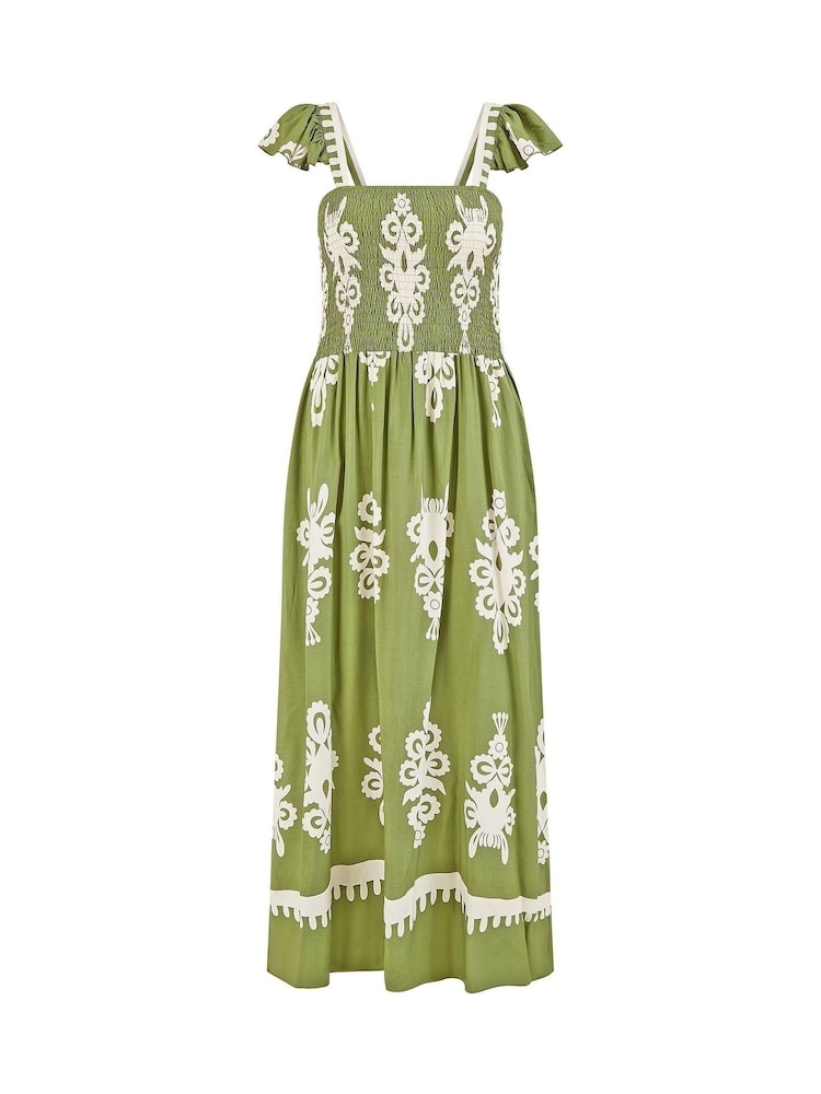 Yumi Block Print Ruched Maxi Dress - Imagen 5 de 5 Yumi Block Print Ruched Maxi Dress - Imagen 5 de 5