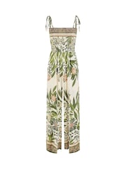 Verde - Yumi Palm Print Strappy Viscose Jumpsuit - Imagen 5 de 5