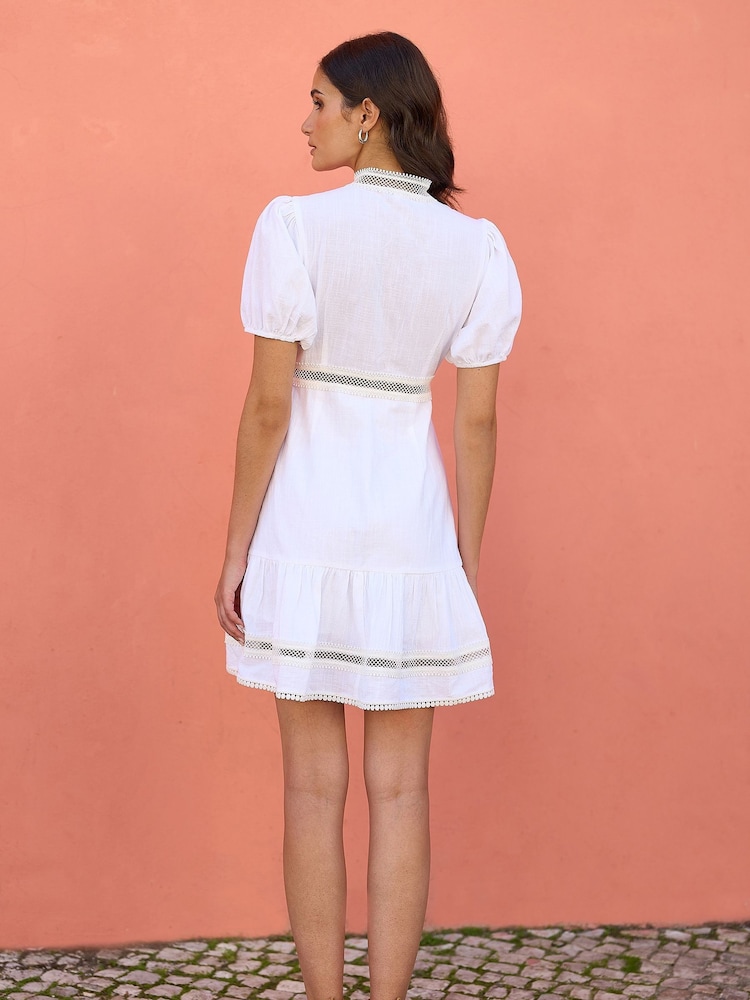 lace trim skater dress Windsor Sultry Glow Sequin Lace Trim Skater Dress