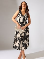 Evans Scuba Crepe Black Dress - Image 1 of 5