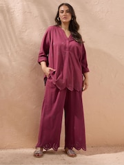 Evans Red Cutwork Trousers - Image 1 of 3