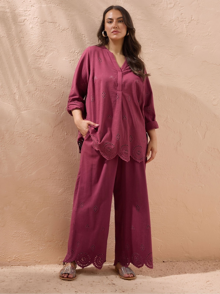 Evans Red Cutwork Trousers - Image 1 of 3