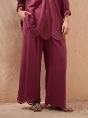 Evans Red Cutwork Trousers - Image 2 of 3