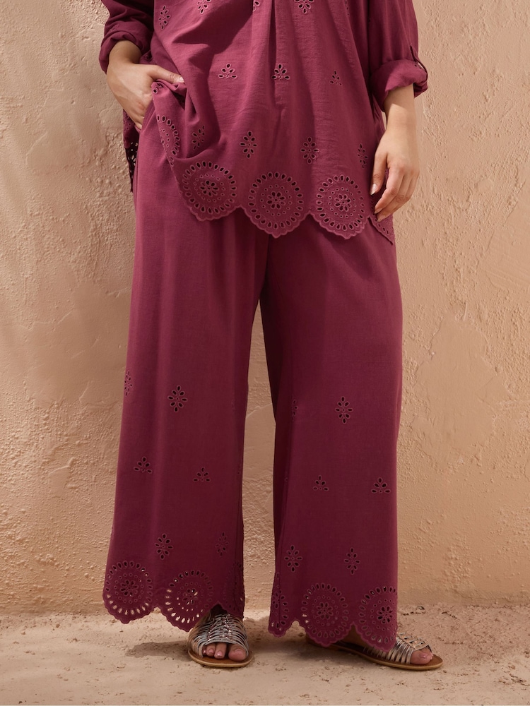 Evans Red Cutwork Trousers - Image 2 of 3