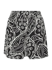 Evans Shirred Waist Black Shorts - Image 6 of 6