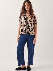 Monsoon Black Annie Print Short Sleeve Top - Image 4 of 5