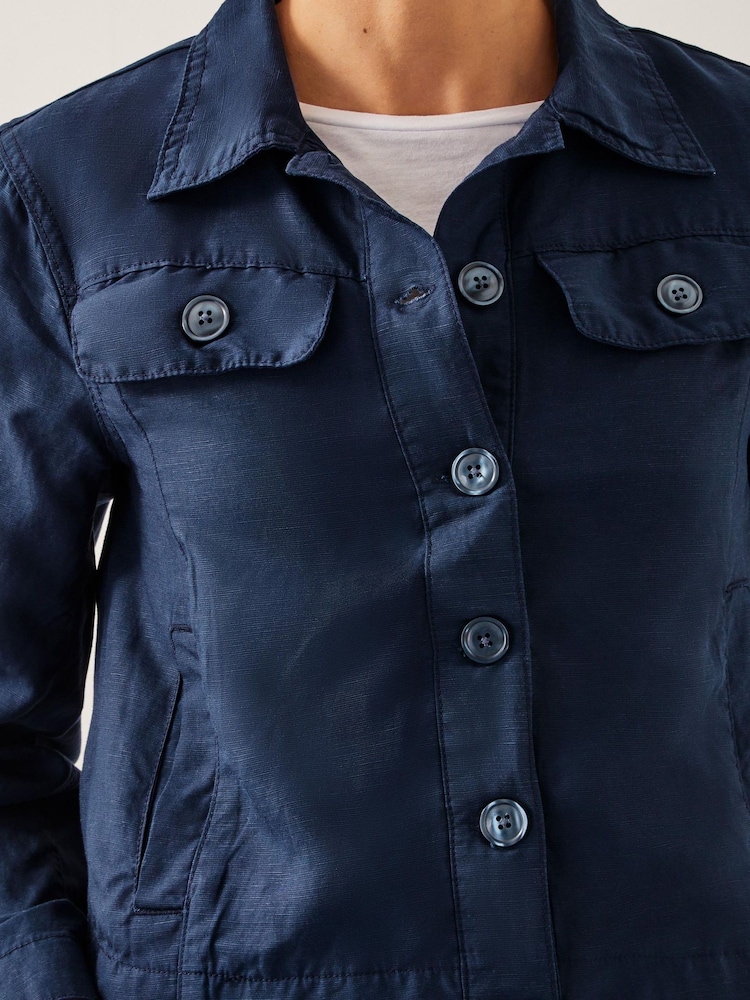 Monsoon Blue Lenny Cropped Jacket - Image 3 of 6
