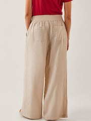 Monsoon Natural Frida Wide Leg Trousers - Image 2 of 2
