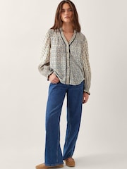 Monsoon Natural Jemmie Geometric Print Blouse - Image 2 of 5