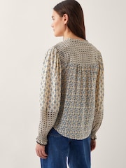 Monsoon Natural Jemmie Geometric Print Blouse - Image 3 of 5