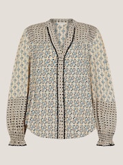 Monsoon Natural Jemmie Geometric Print Blouse - Image 5 of 5