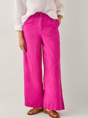 Monsoon Pink Frida Wide Leg Trousers - Image 2 of 6