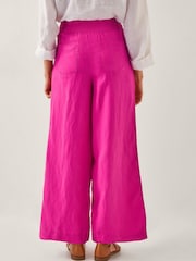 Monsoon Pink Frida Wide Leg Trousers - Image 4 of 6