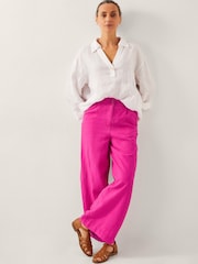 Monsoon Pink Frida Wide Leg Trousers - Image 5 of 6