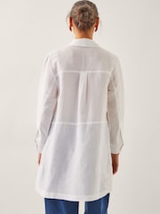 Monsoon White Tatiana Button Tunic Shirt - Image 4 of 6