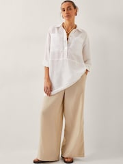 Monsoon White Tatiana Button Tunic Shirt - Image 5 of 6