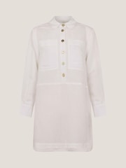 Monsoon White Tatiana Button Tunic Shirt - Image 6 of 6