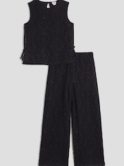 River Island Black Girls Lace Bow Side Top Set - Image 1 of 5