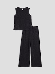 River Island Black Girls Lace Bow Side Top Set - Image 4 of 5